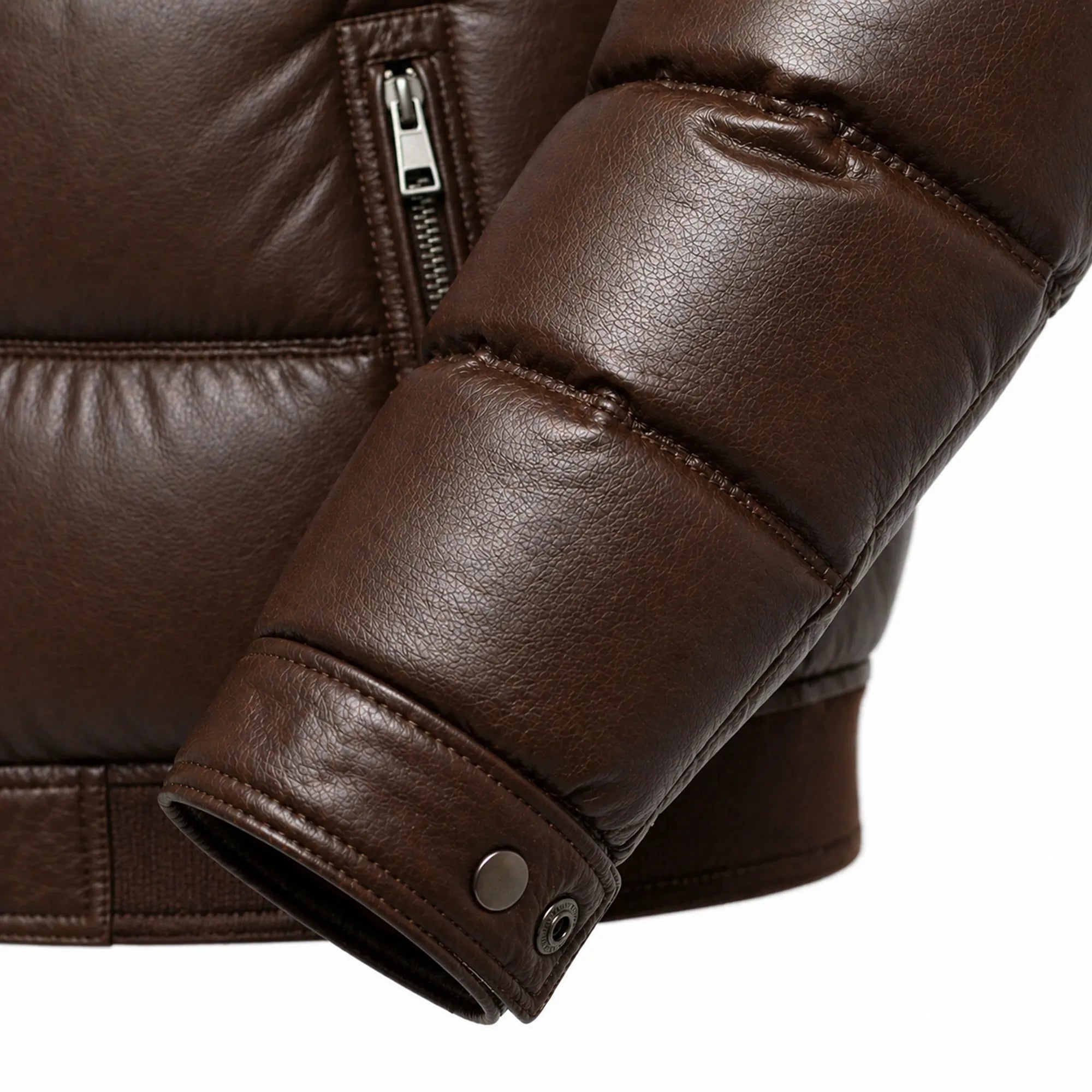 Men's warm brown leather winter coat – RXD Leather