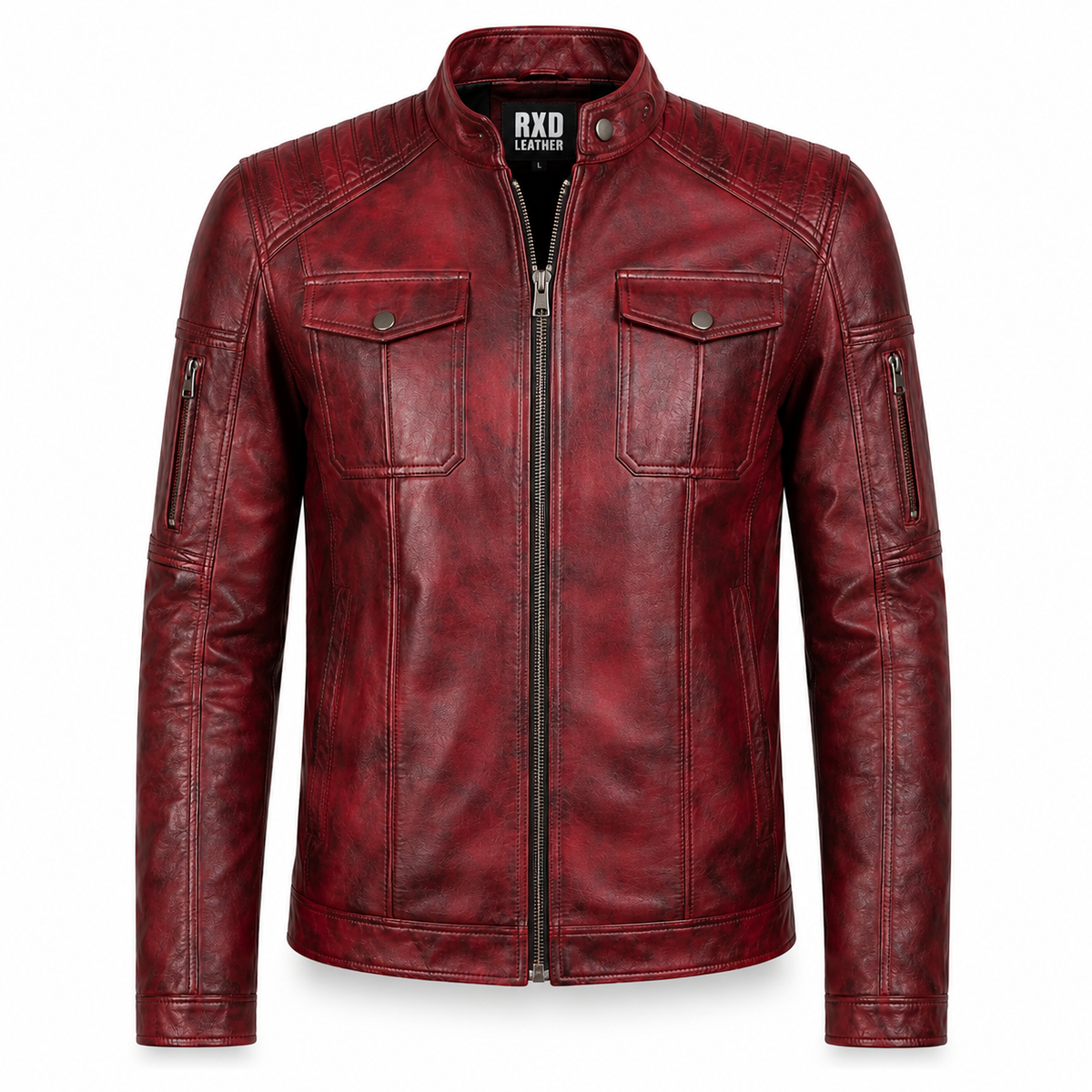 Men's burgundy cowhide aviator flight leather jacket – RXD Leather