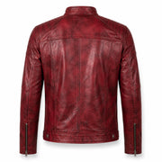 Men's burgundy cowhide leather jacket – RXD Leather