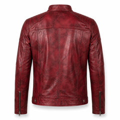 Men's burgundy cowhide leather jacket – RXD Leather
