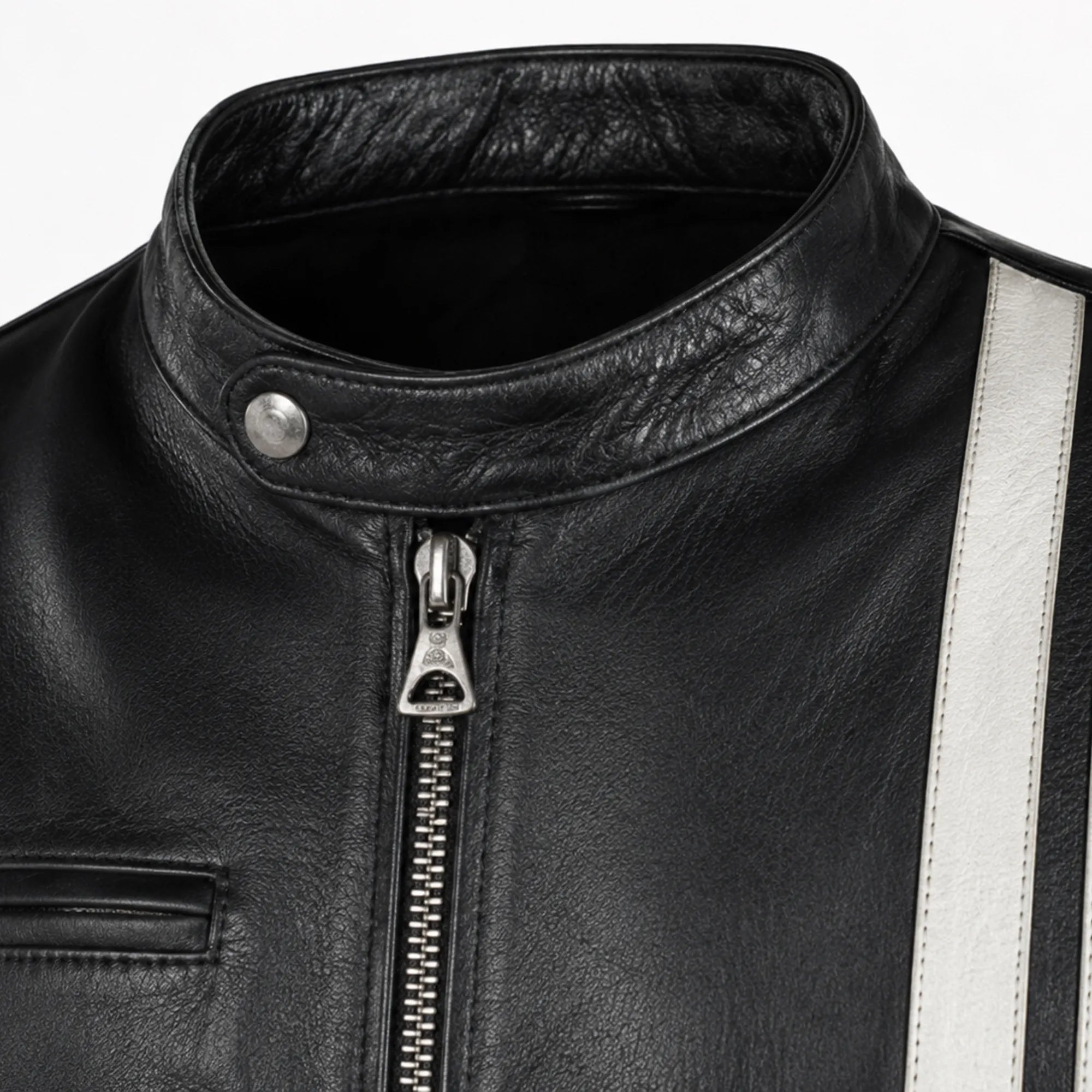 Men's black aviator jacket with white stripes – RXD Leather