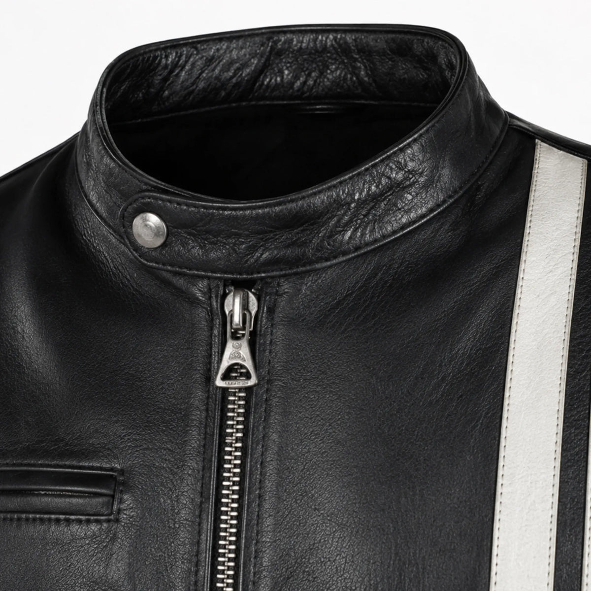 Men's black aviator jacket with white stripes – RXD Leather