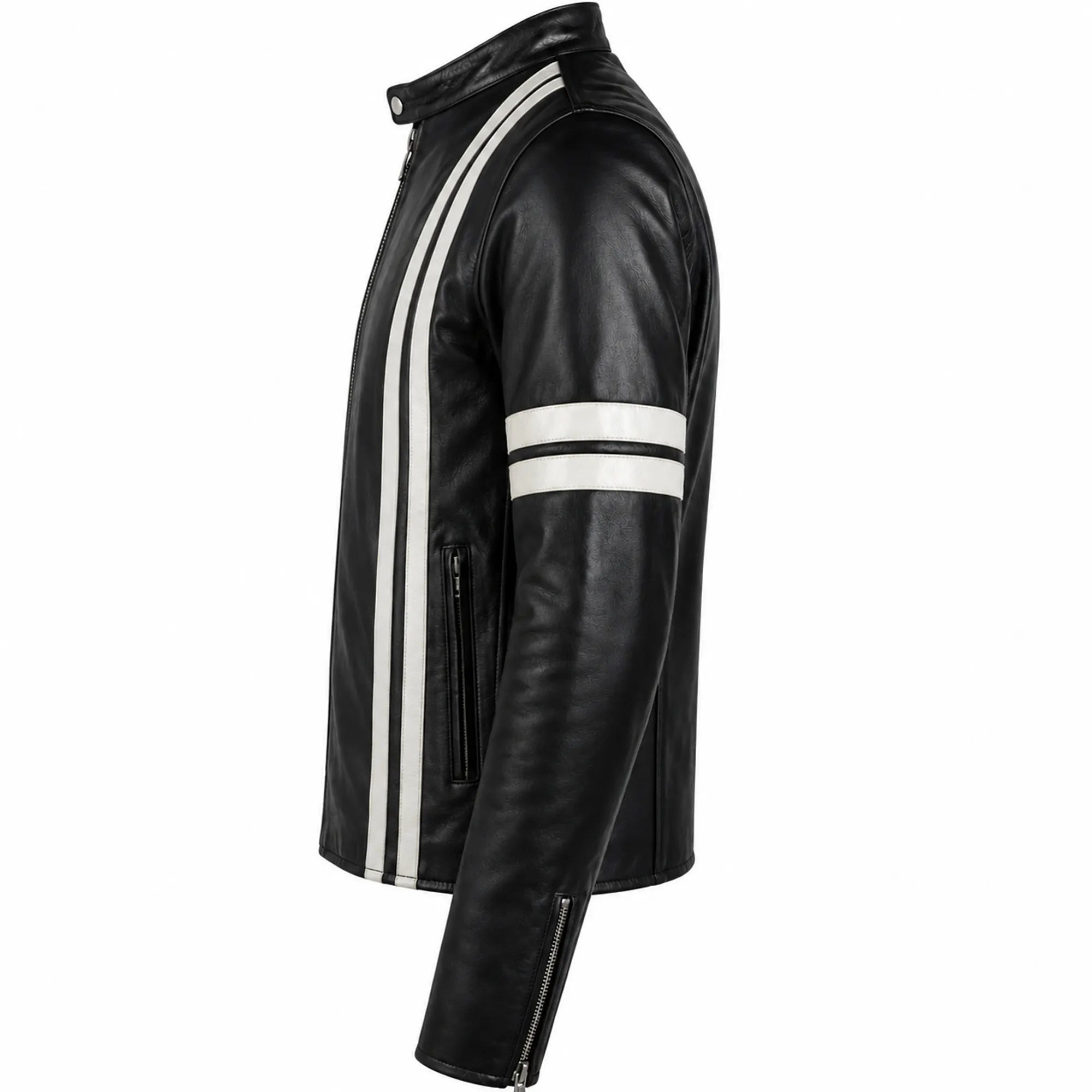 Men's calf leather aviator jacket detail – RXD Leather