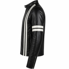Men's calf leather aviator jacket detail – RXD Leather