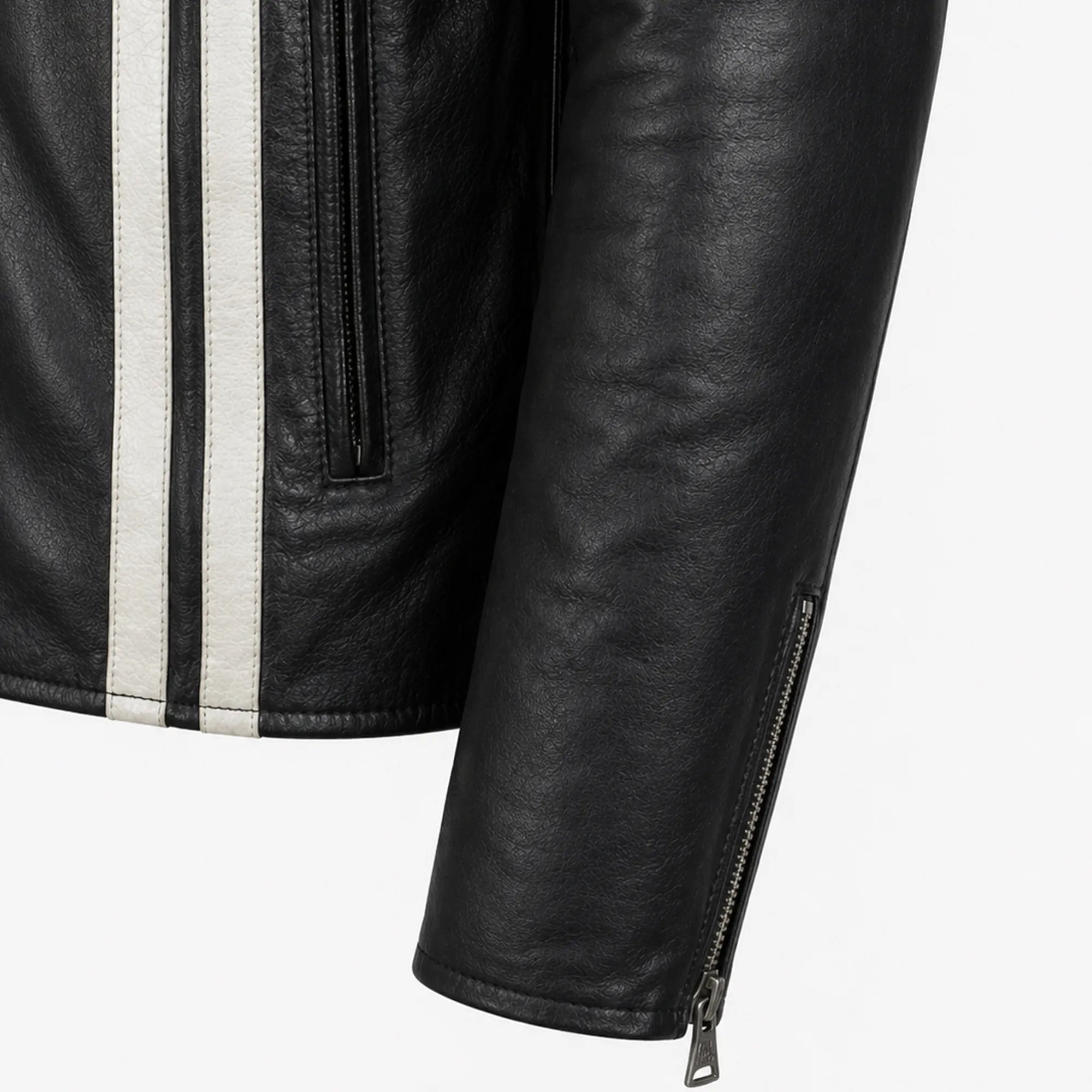 Men's Calf Leather Aviator Jacket with White Stripes Vintage Style - RXD Leather & 00271