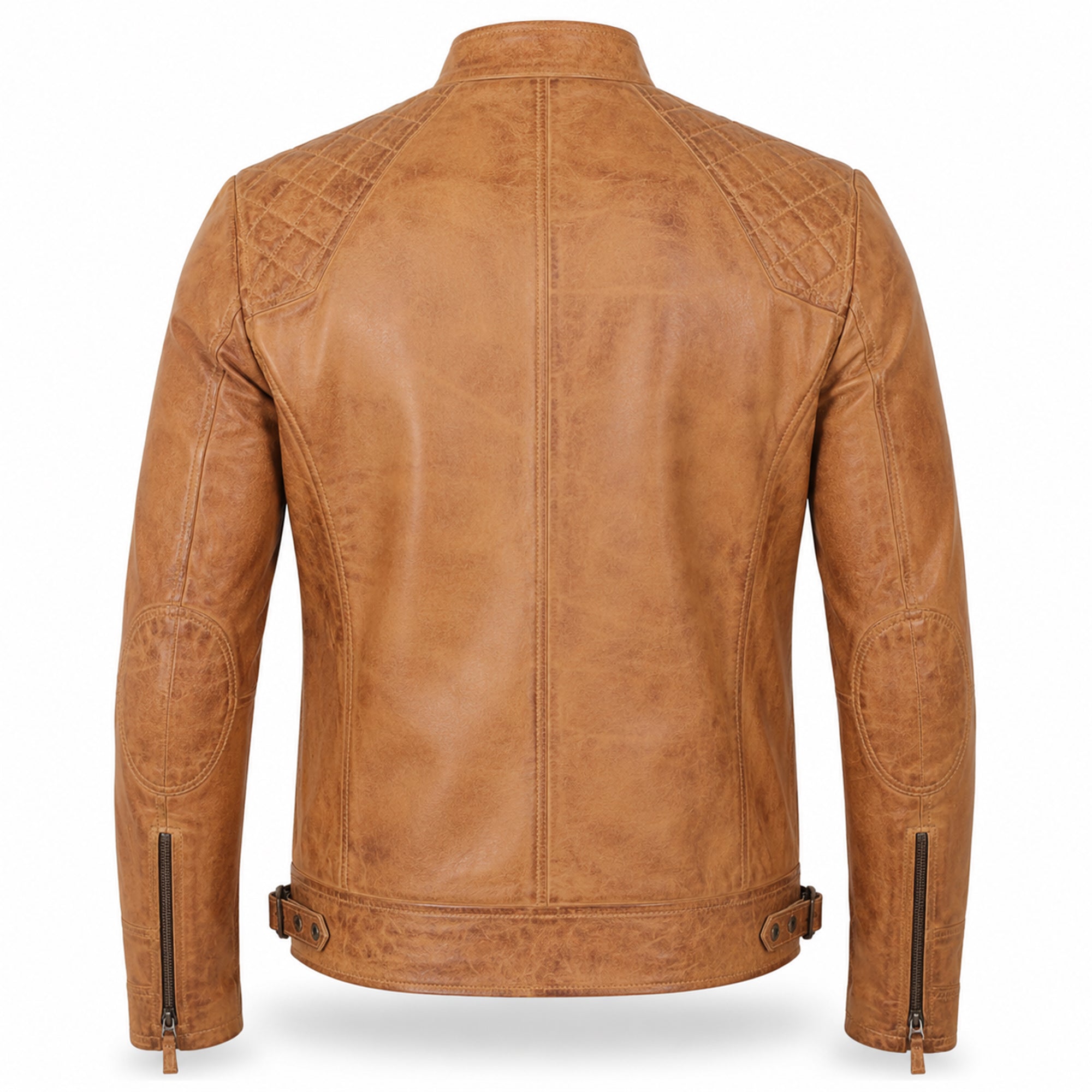 Men's camel quilted leather flight jacket – RXD Leather