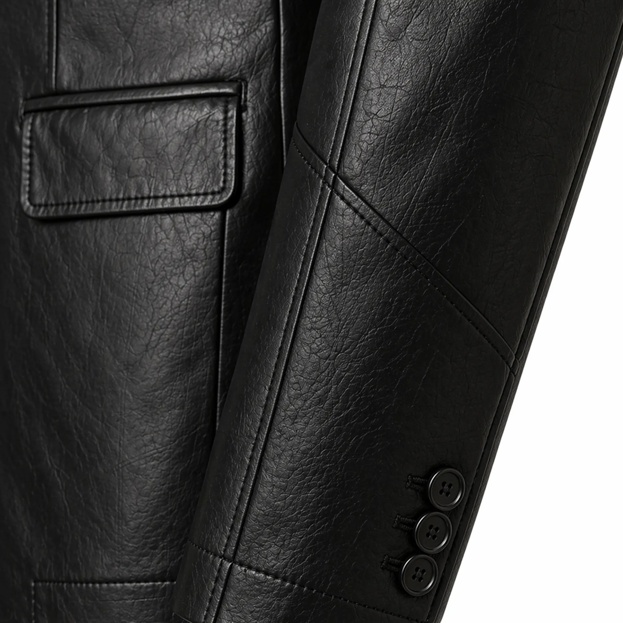 Men's classic leather blazer jacket detail – RXD Leather