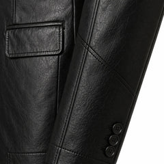 Men's classic leather blazer jacket detail – RXD Leather