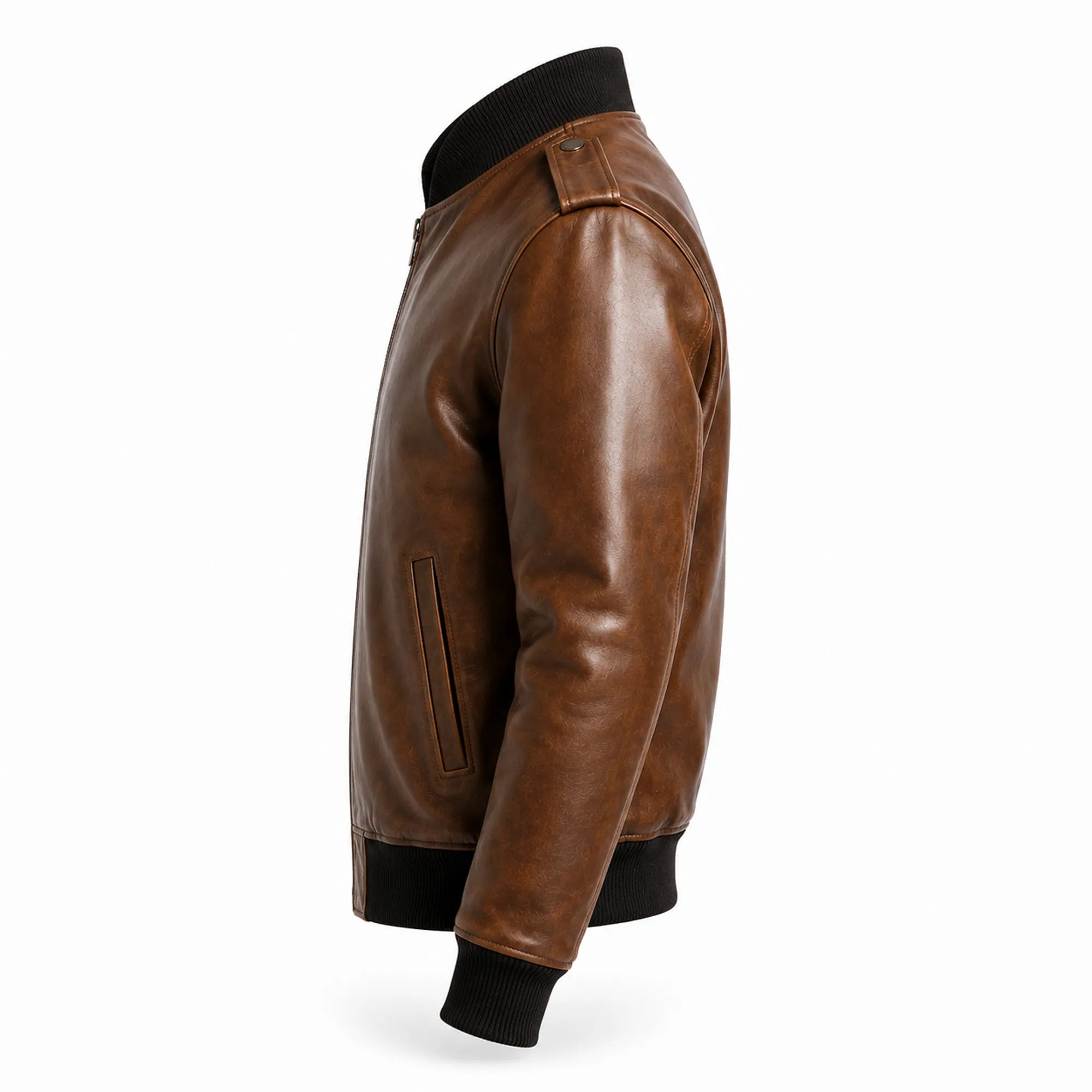 Men's brown leather bomber jacket styled – RXD Leather