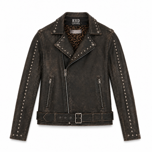 Men's fine grain distressed lambskin leather jacket – RXD Leather 1254