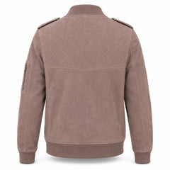 Men's goat suede MA-1 bomber jacket detail – RXD Leather