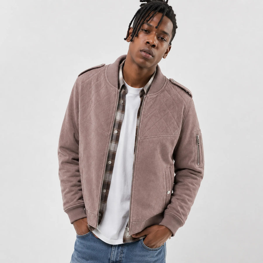 Men's suede MA-1 varsity bomber jacket – RXD Leather