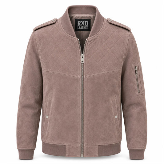 Men's goat suede leather MA-1 retro bomber jacket – RXD Leather 2000