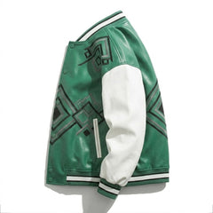 Men's green street style varsity jacket – RXD Leather