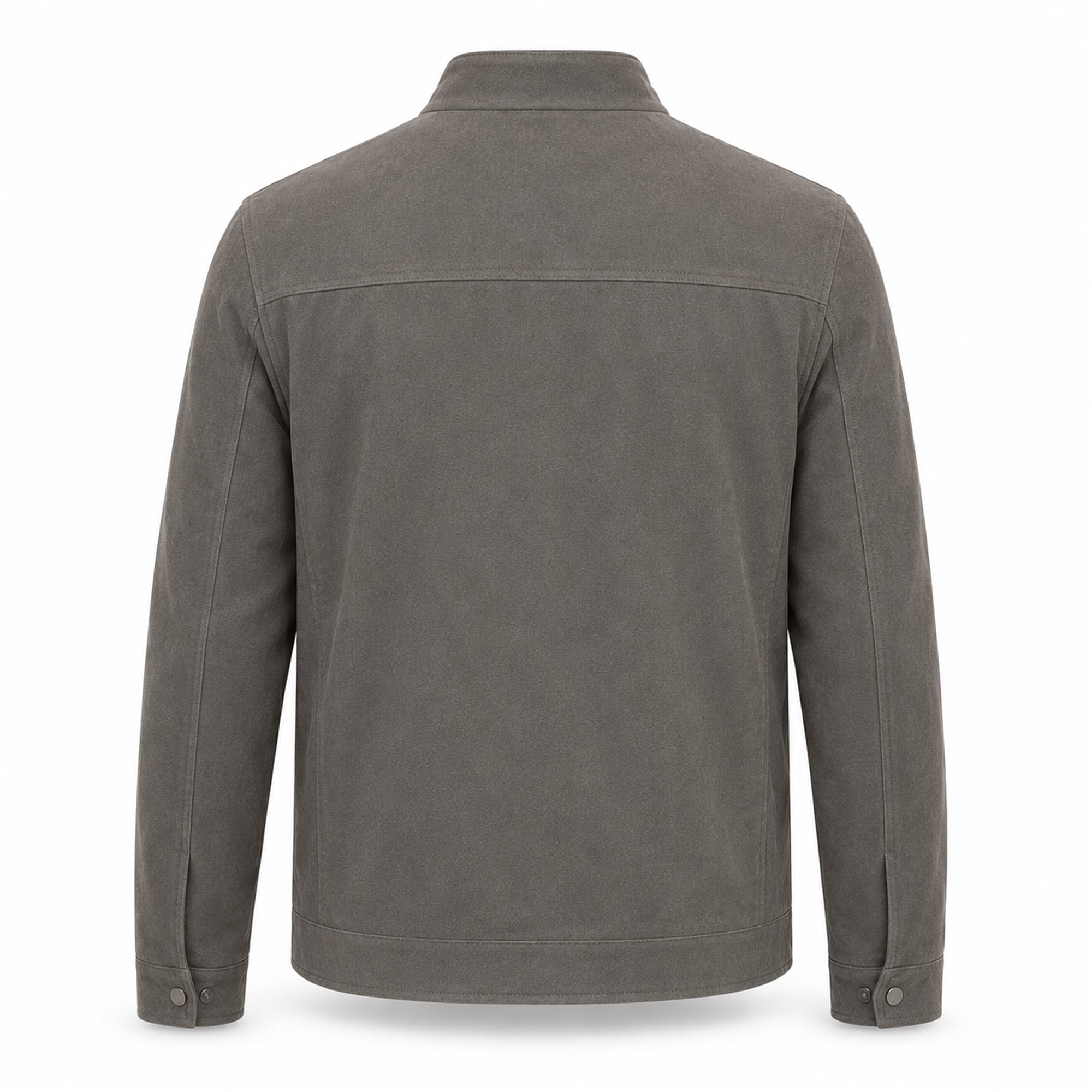 Men's grey suede leather casual jacket detail – RXD Leather