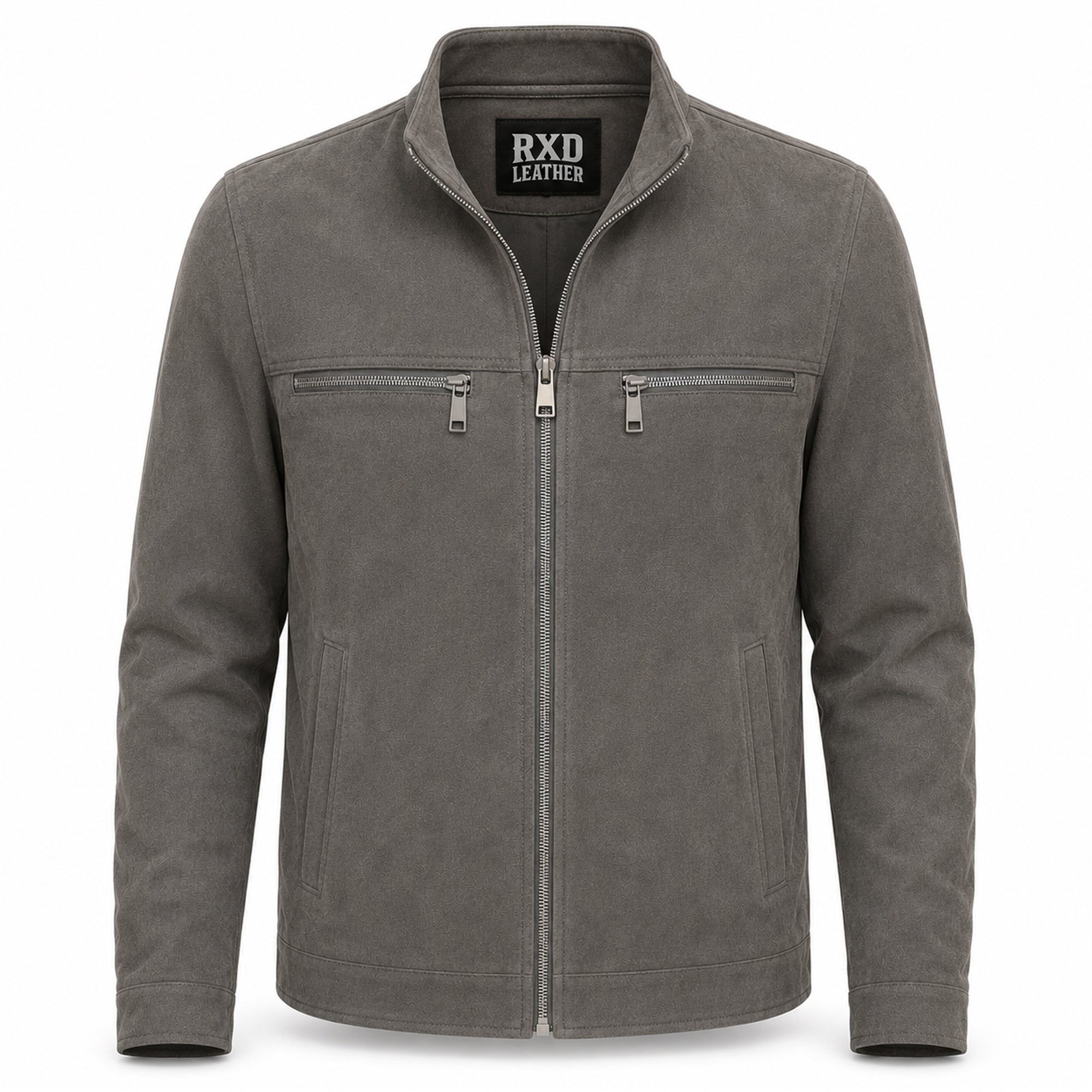 Men's grey suede leather tailored casual jacket – RXD Leather