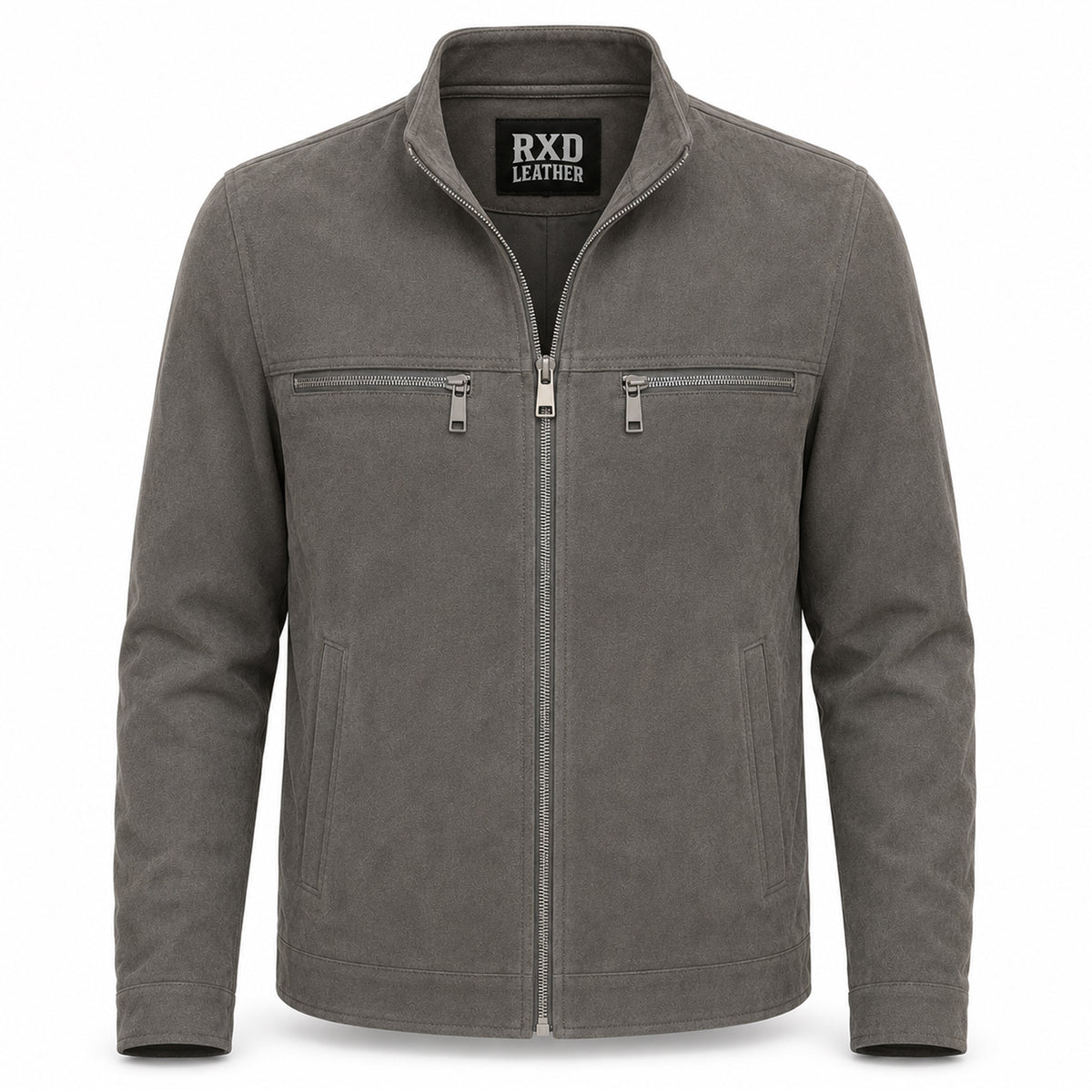 Men's grey suede leather tailored casual jacket – RXD Leather
