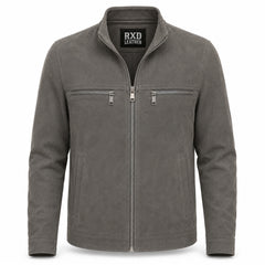 Men's grey suede leather tailored casual jacket – RXD Leather