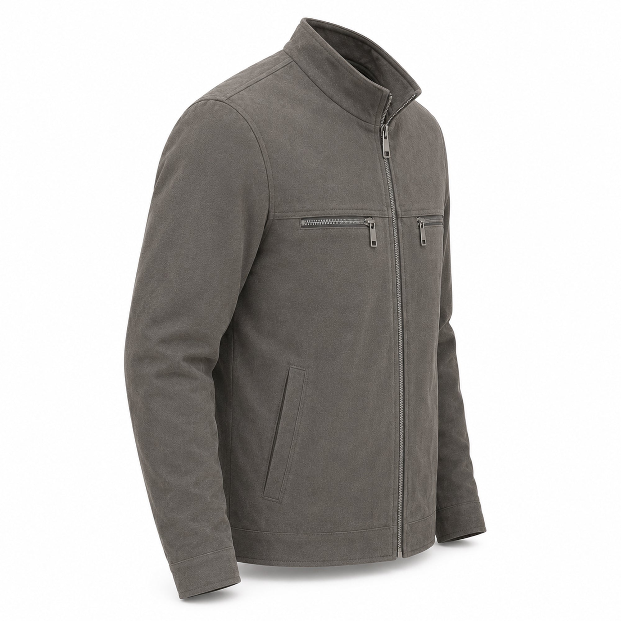 Men's grey genuine suede casual jacket – RXD Leather