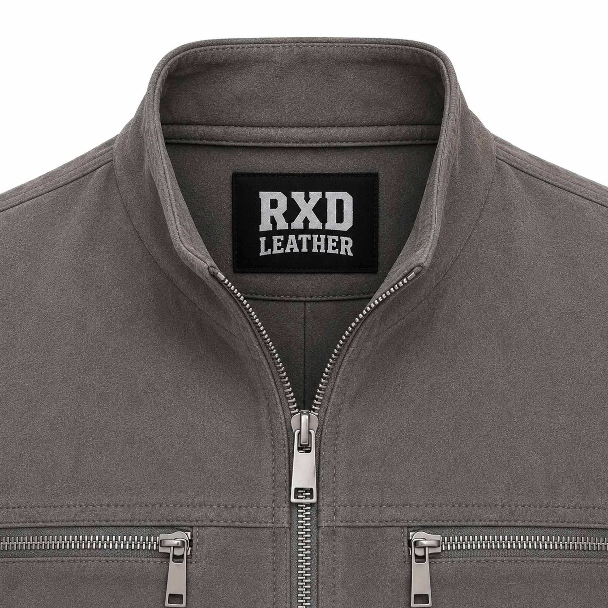 Men's grey suede leather coat – RXD Leather