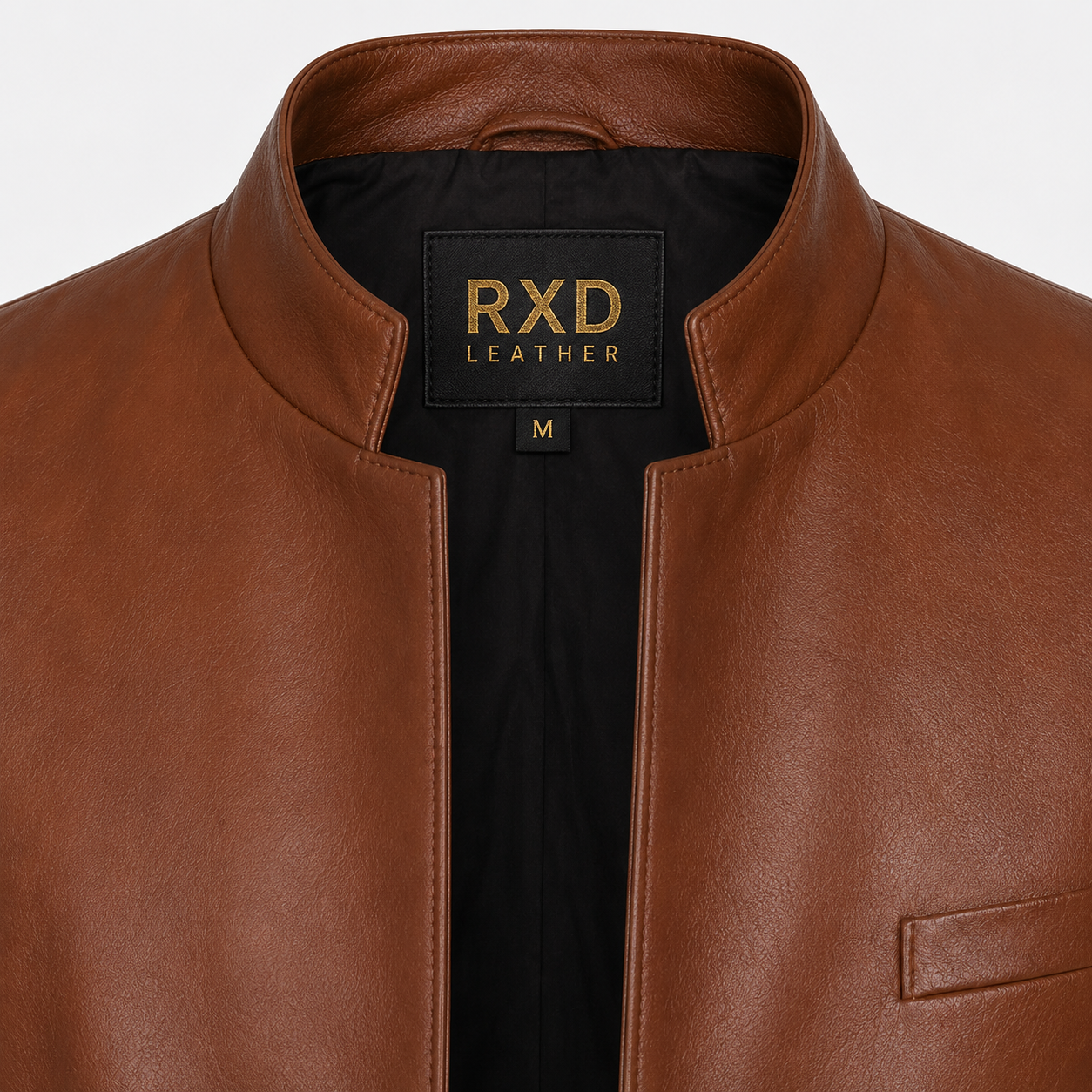 Men's cognac leather blazer back – RXD Leather