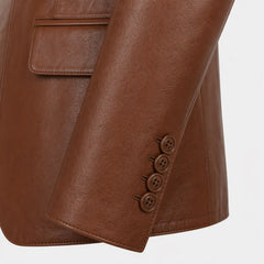 Men's cognac lambskin blazer styled – RXD Leather