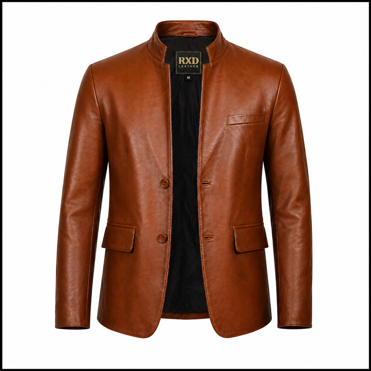 Men's cognac brown lambskin leather blazer – RXD Leather