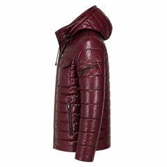 Men's lambskin puffer jacket styled – RXD Leather
