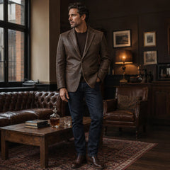 Men's cowboy style leather blazer – RXD Leather