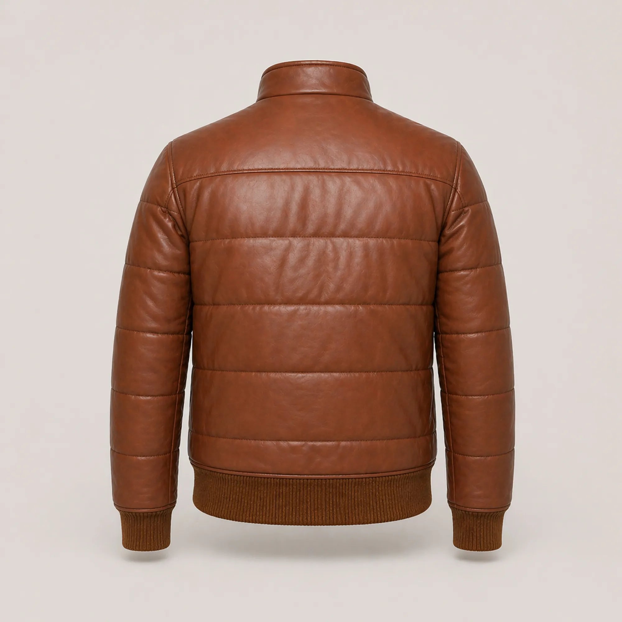 Men's brown leather bomber jacket with zip closure – RXD Leather