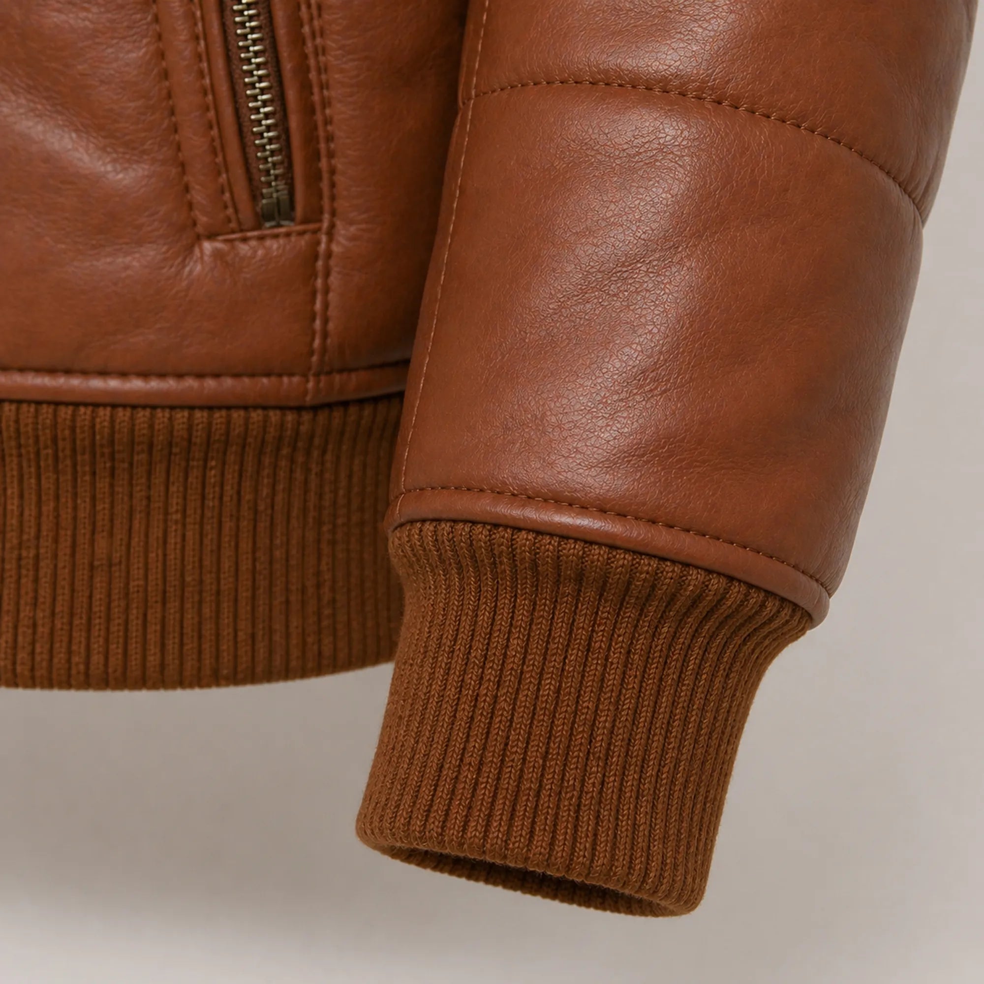 Men's brown leather puffer bomber styled – RXD Leather