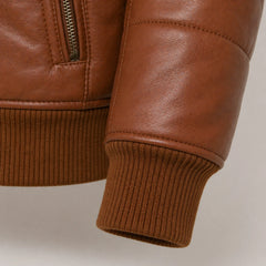Men's brown leather puffer bomber styled – RXD Leather