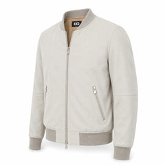 Men's light blue suede hooded bomber styled – RXD Leather