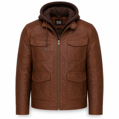Men's Nappa leather hooded biker jacket with fleece liner – RXD Leather