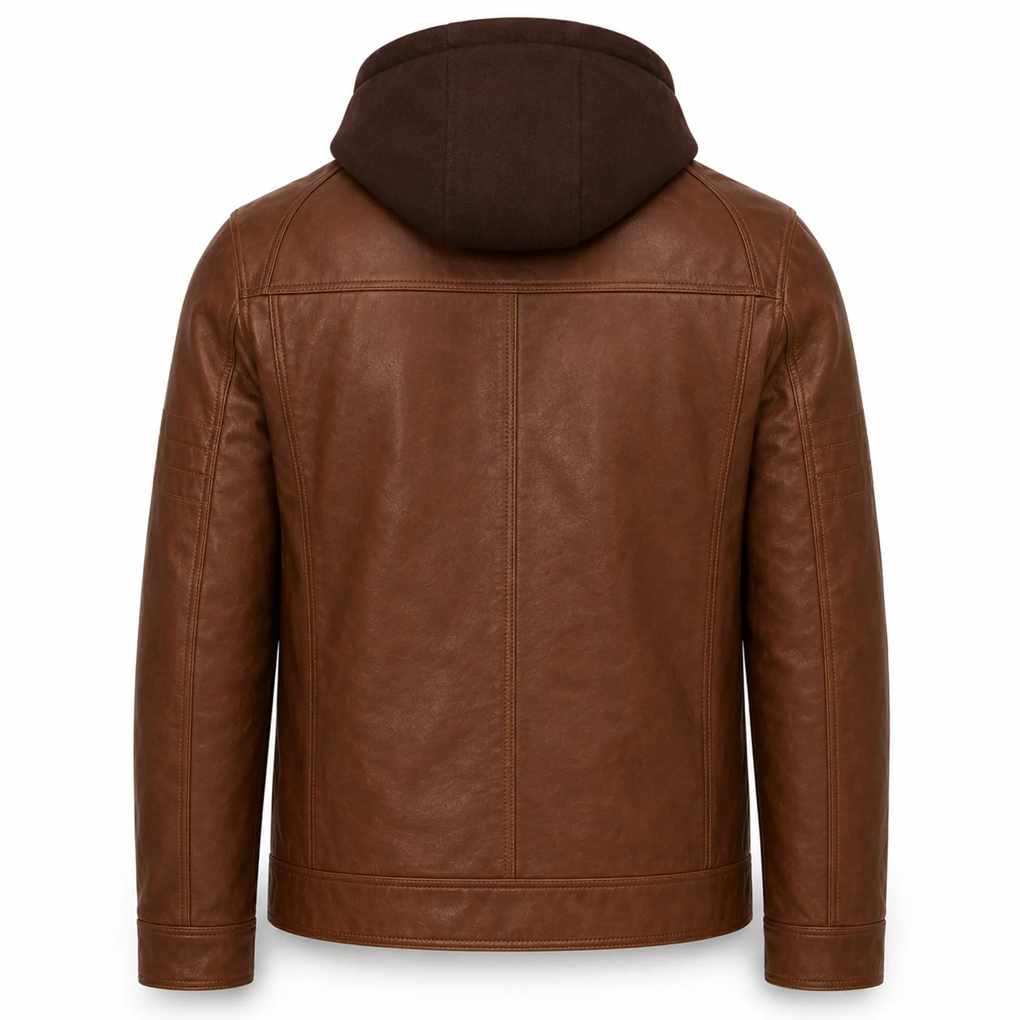 Men's brown leather jacket with removable fleece lining – RXD Leather