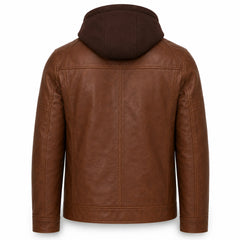 Men's brown leather jacket with removable fleece lining – RXD Leather