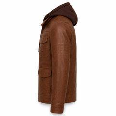 Men's brown quilted leather biker jacket – RXD Leather