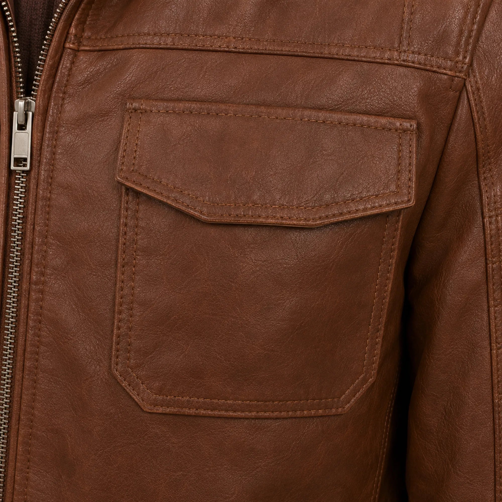 Men's Nappa leather hooded biker jacket detail – RXD Leather