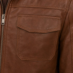 Men's Nappa leather hooded biker jacket detail – RXD Leather