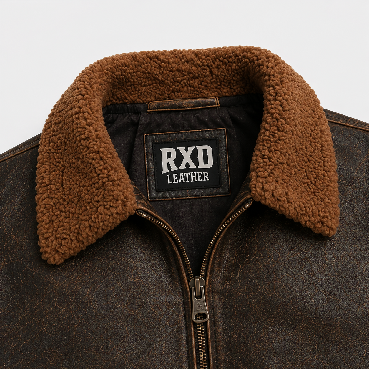 Men's Real Leather Distressed Brown Flight Bomber Jacket Coat for Men -RXD Leather 00109