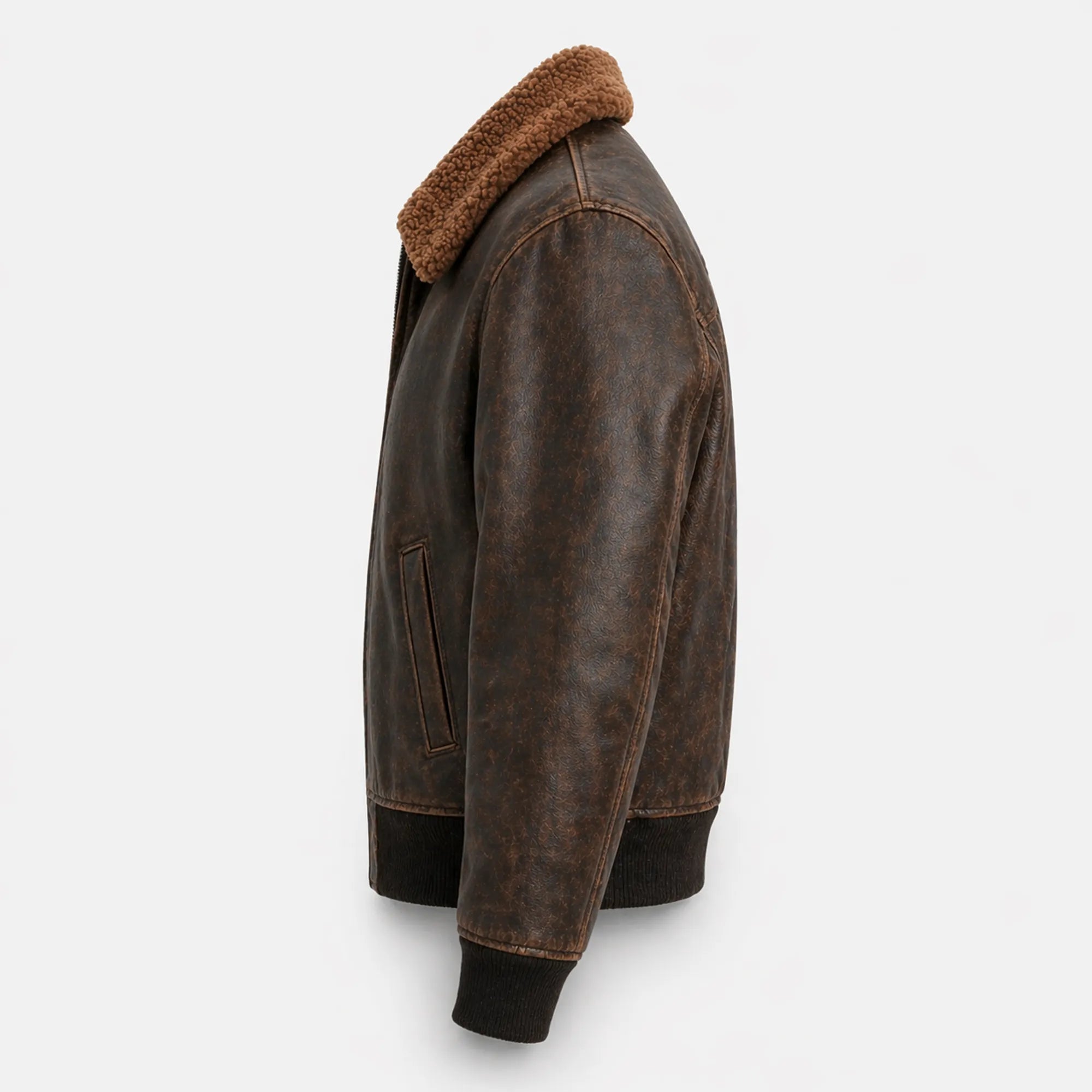 Men's Real Leather Distressed Brown Flight Bomber Jacket Coat for Men -RXD Leather 00109