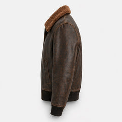 Men's Real Leather Distressed Brown Flight Bomber Jacket Coat for Men -RXD Leather 00109