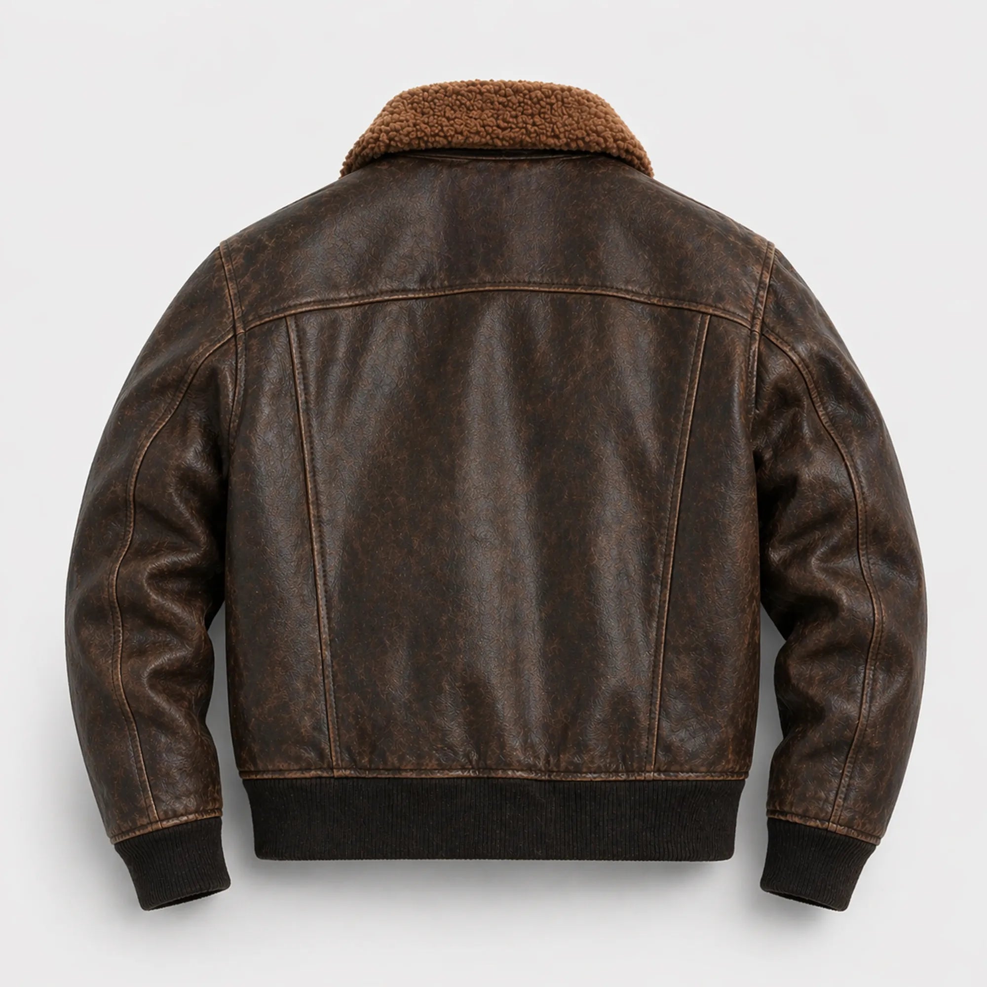 Men's Real Leather Distressed Brown Flight Bomber Jacket Coat for Men -RXD Leather 00109