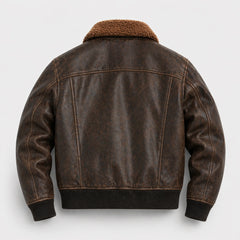 Men's Real Leather Distressed Brown Flight Bomber Jacket Coat for Men -RXD Leather 00109
