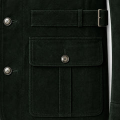 Men's green suede blazer with soft lining – RXD Leather