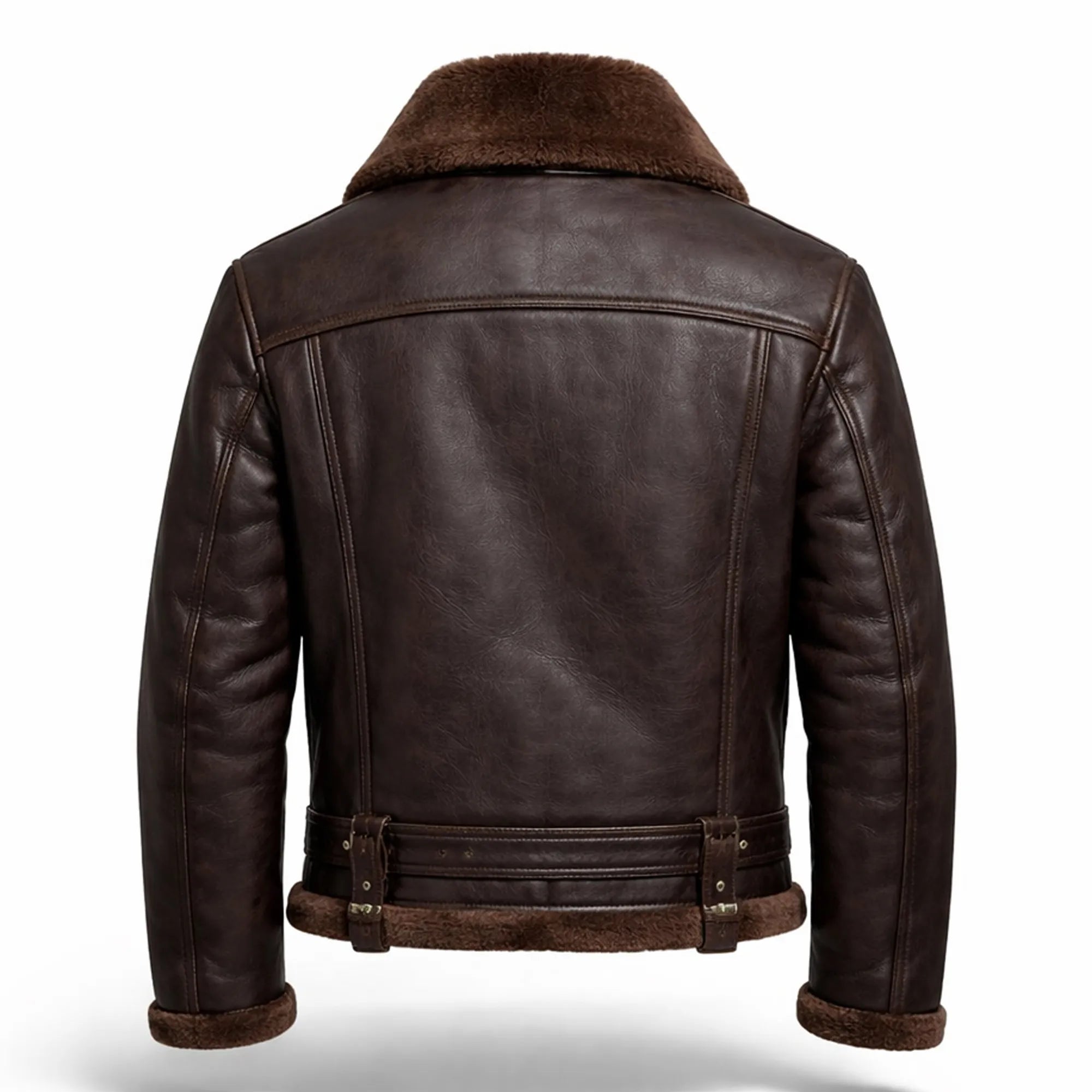 Men's Sheepskin RAF Shearling Aviator Leather Jacket Winter Coat Style -RXD Leather 0074