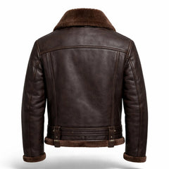 Men's Sheepskin RAF Shearling Aviator Leather Jacket Winter Coat Style -RXD Leather 0074
