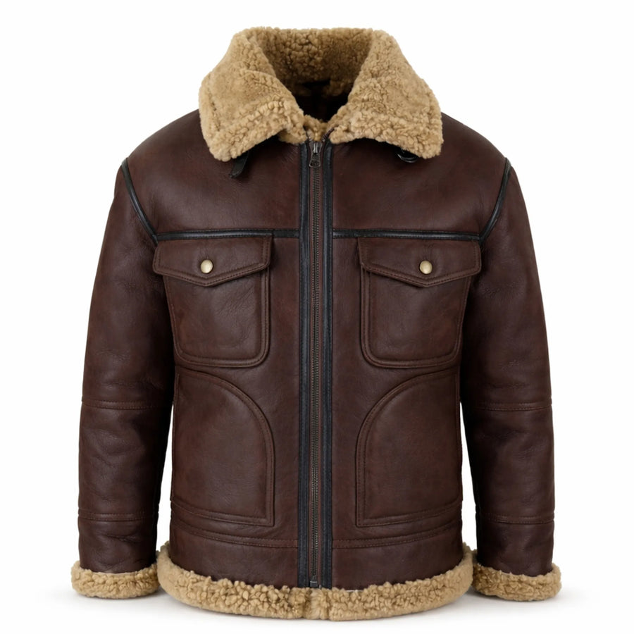 Men's sheepskin shearling flying leather jacket – RXD Leather