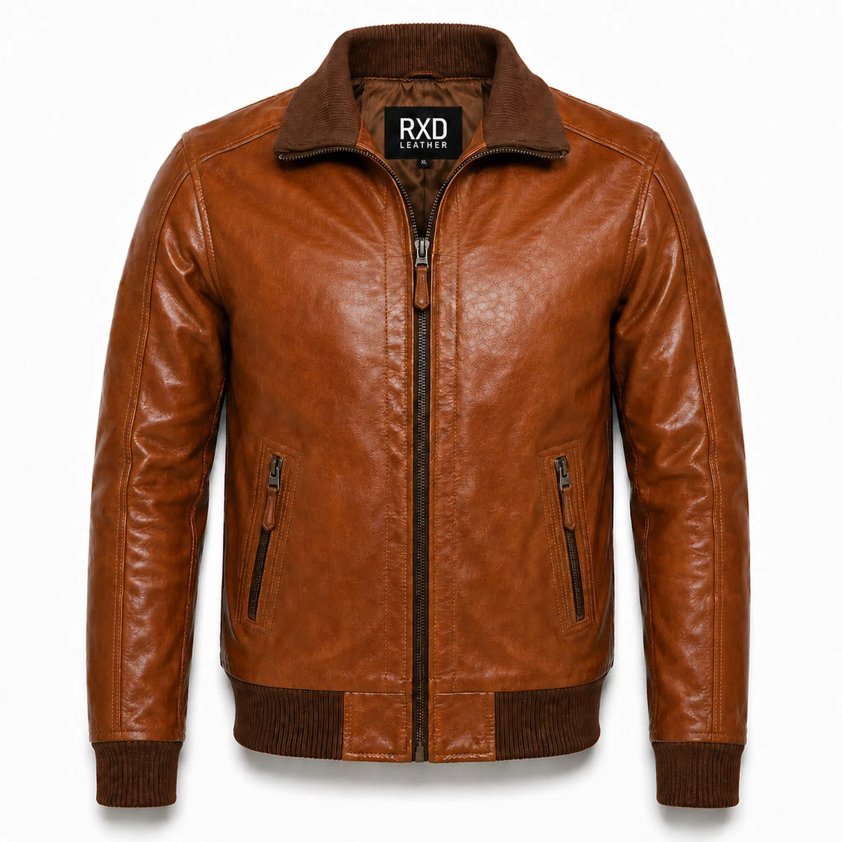 Men's shining brown leather biker jacket – RXD Leather
