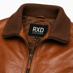 Men's shining brown biker jacket styled – RXD Leather